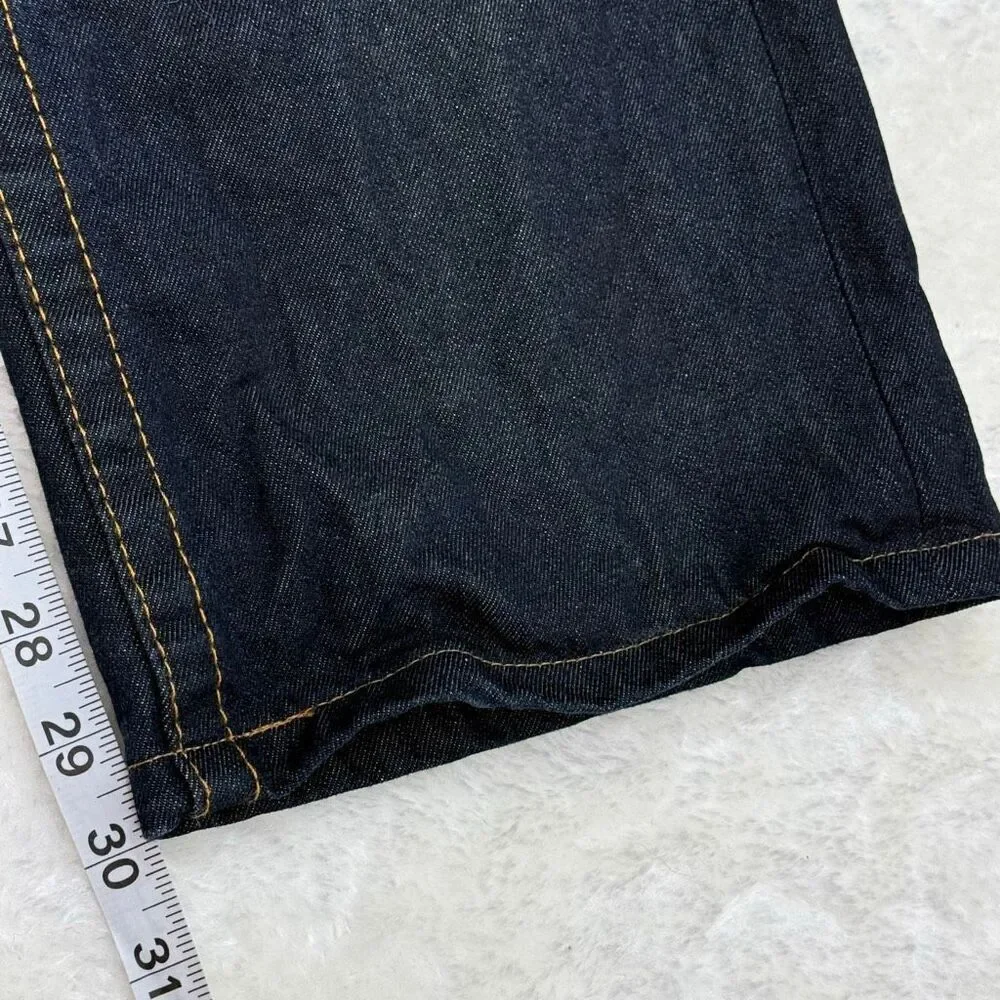 True Religion Dark Wash Ricky Relaxed Straight Jeans w/o Flap / No Flap // Men’s